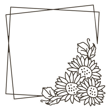 Sunflower frame portrait decoration