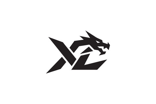 Dynamic xz logo featuring a fierce dragon head and stylized letters