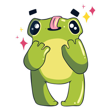 Silly frog illustration