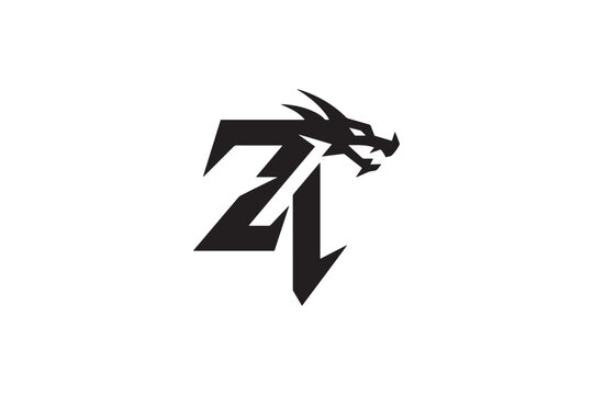 Dynamic zt logo features a fierce dragon head design for impactful branding