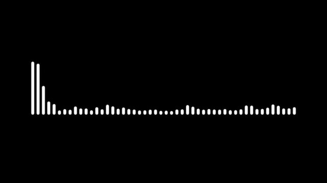 Audio waves or sound frequency, music equalizer, audio waves rhythm isolated on black background. vertical bar soundwave equalizer pulsing with beats, radial audio spectrum animation in 4k