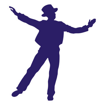 Man silhouette dance step