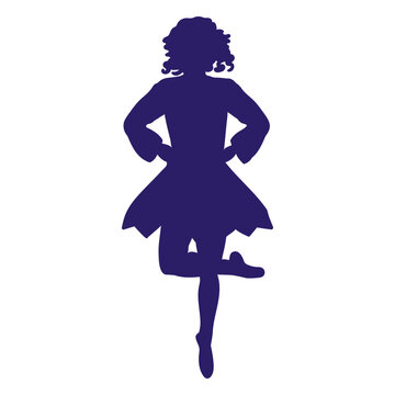 Dance step silhouette woman