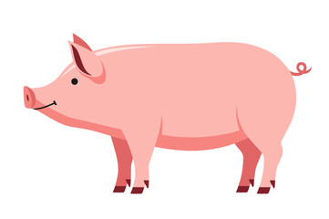 Fototapeta premium Abstract vector illustration of pink pig