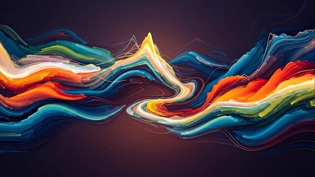 Vibrant abstract colorful wave design element.
