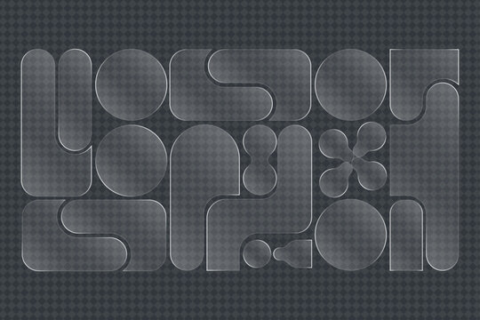 Transparent Glass UI Elements Set Futuristic Rounded Shapes Interface Design Kit