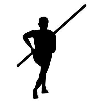 Man performing pole vault