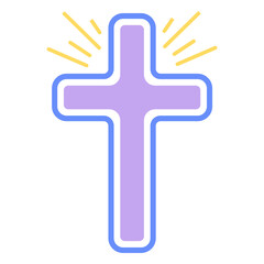 Obraz premium Purple cross icon