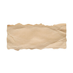 Fototapeta premium A piece of crumpled brown paper isolated on white background png 