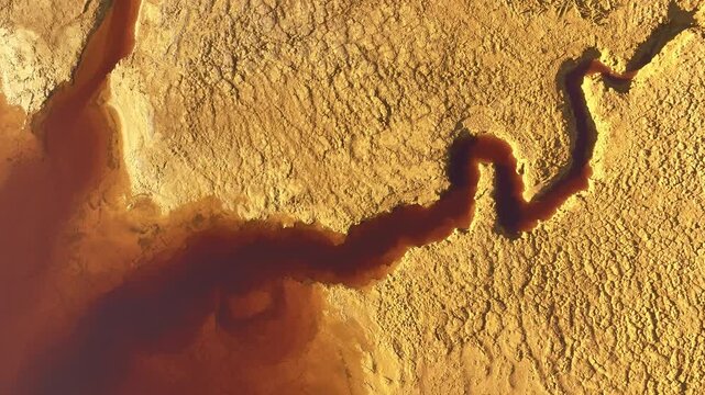 Aerial view of Rio Tinto's colorful earth patterns