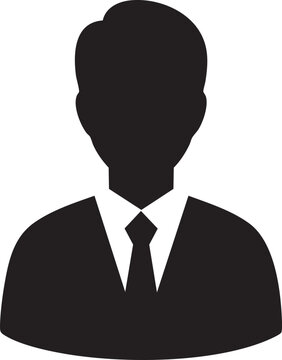 A silhouette of a man in a business suit and tie