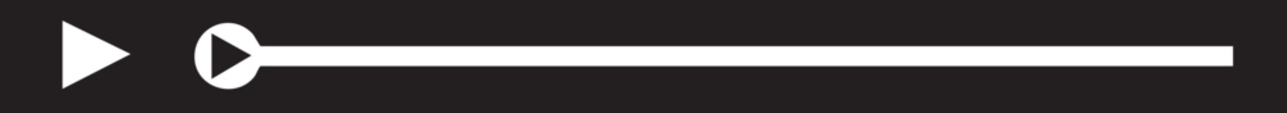 A black video player progress bar with play and settings icons
