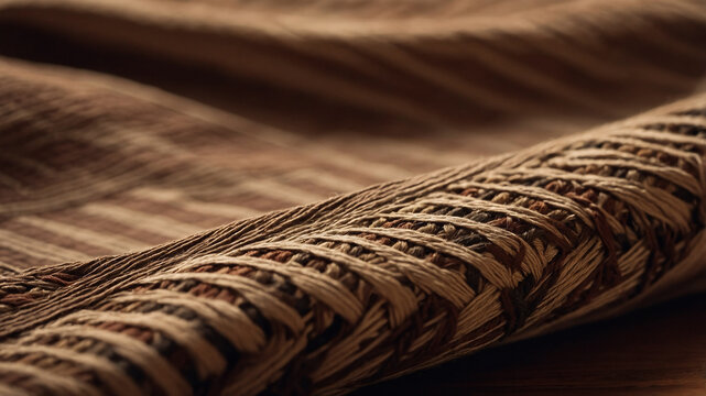 Macro Texture of Traditional Sri Lankan Dumbara Hand Woven Fabric