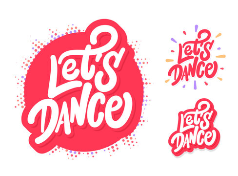 Lets Dance Handwritten Lettering Sticker Set
