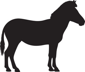 Obraz premium Black horse silhouette standing profile