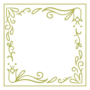 Squared floral swirls frame