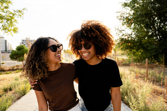 Friends enjoying a sunny day outdoors together