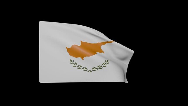 Cyprus waving flag on black background.
