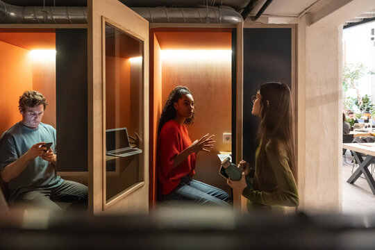 Collaborative space with diverse young professionals