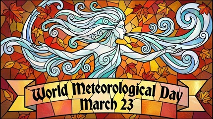 Fototapeta premium Colorful Mosaic Rainbow Stained Glass Symbolizing Hope And Post-Storm Serenity