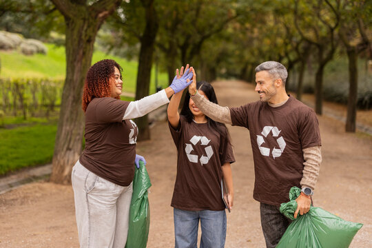 Eco-friendly group celebrates teamwork in park