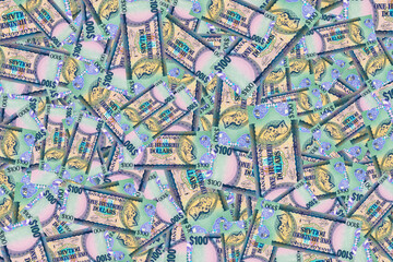 Obraz premium 100 Dollar Guyana Banknote with the image of the Map of Guyana of National Resources. Guyana Money.