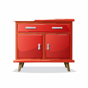 Eine kleine rote Kommode
