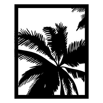 Wall decal with palm tree designs