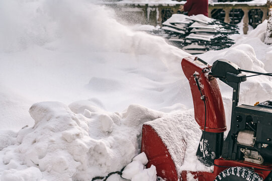 Snow removal equipment in urban winter cleanup