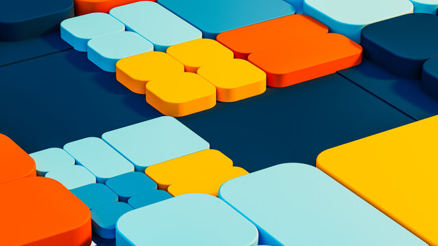 Vibrant abstract 3D background with geometric cubes in vintage colors