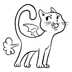 Farting cat © Vexels