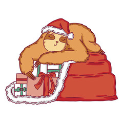Christmas sleeping sloth © Vexels