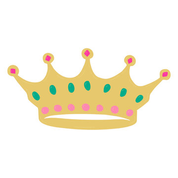 Yellow crown with colored stones
