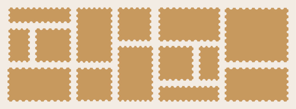 abstract vector background. Postage stamp borders set vector illustration