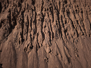 Dirt soil texture close-up background. Close-up of a gravel pile