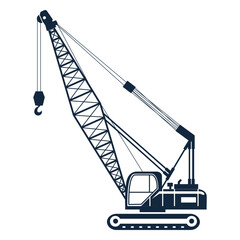 Naklejka premium Silhouette of a crane left side