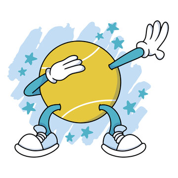 Yellow tennis ball with a star on it