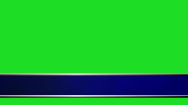 lower third television news, sport or game show lower third bottom title bar strap graphic broadcast presentation style banner with chroma key green screen background for titles & empty copy space 4K