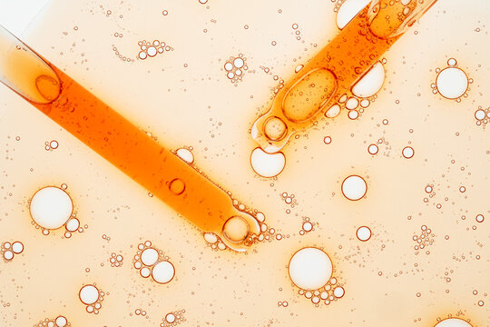 Vitamin C serum with pipettes and bubble swatch