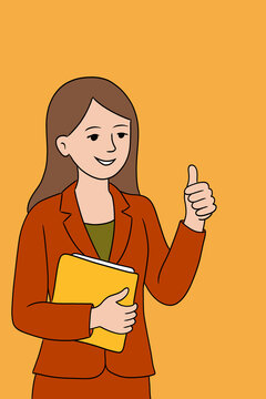 Business woman with a thumb up