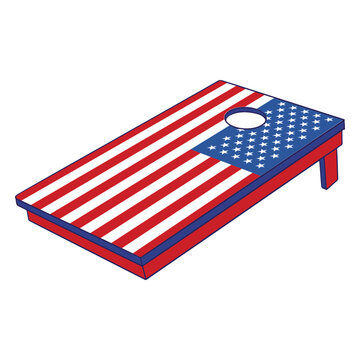 American flag cornhole game