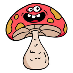 Cartoon mushroom smiling © Vexels