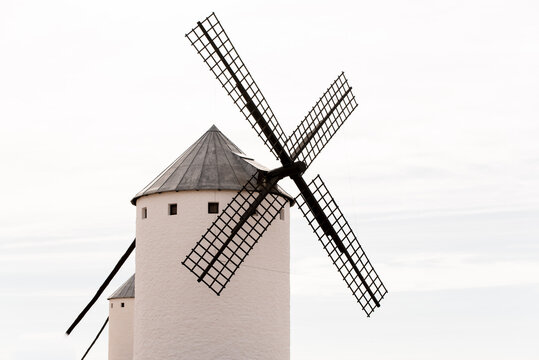 Traditional windmills of La Mancha in Spain