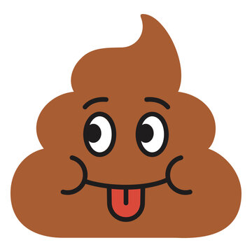 Brown poop icon with a tongue sticking out