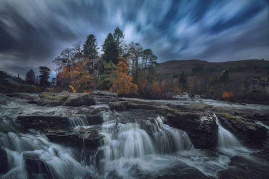 Breathtaking falls of Dochart in scenic Scotland