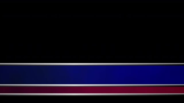 blue & red thin & thick strap lower third bar graphic titles & news ticker strapline animated graphics television news, sport& podcast presentation style animation 4K isolated on a green screen