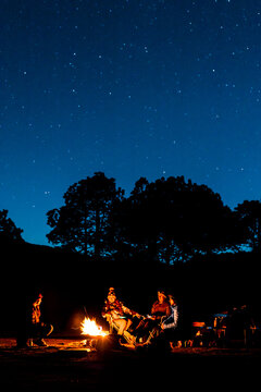 Camping under the Scottish night sky
