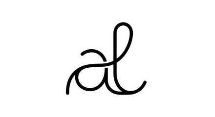 Obraz premium Stylized Flowing Script Letter A Logo Design, isolated white background