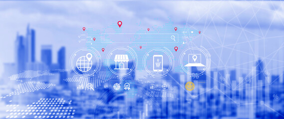 Fototapeta premium LOCAL SEO. Local business reviews and customer feedback system, showcasing star ratings for small businesses, Digital marketing, local SEO, consumer experience in online business reviews. not ai