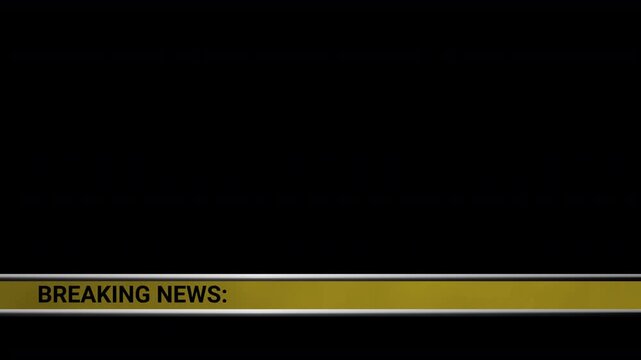 breaking news tv strapline lower third graphic for television studio newsroom rolling 24 hour news glossy graphics ticker text bar broadcast presentation on screen display with transparent alpha layer